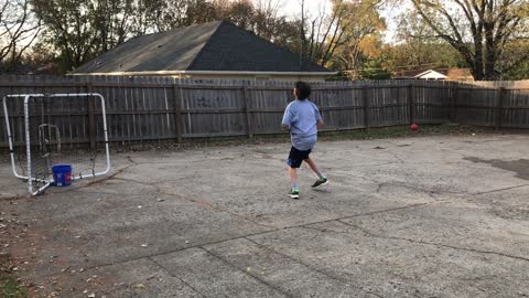 A Tennis Ball Trick Shot