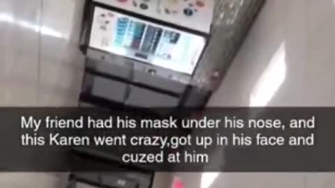 Student w/mask below nose threatens to call police on student who has mask below his nose.