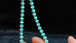 Faceted Amazonite and mop gemstone necklace fulls strand 16inch for making Jewelry