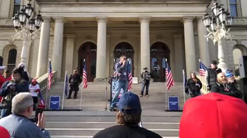 Day 8 STOP THE STEAL Rally at Michigan State Capitol Lansing Video 4