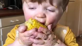 Sleepy Sweetcorn Snacker Can Barely Stay Awake To Finish