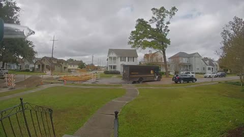 Delivery Driver Caught Cutting Across Lawn