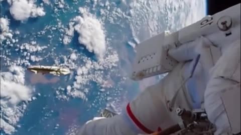 UFO Unidentified flying object during ISS space walk