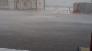 Heavy rain in Izmail port