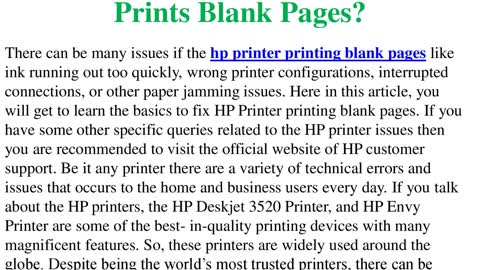 How To Fix The HP Printer That Prints Blank Pages?