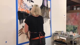 "Firestarter Blue" a time lapse capturing one painting's progress