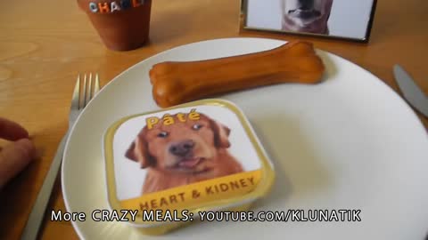 Eating DOG FOOD!!! Kluna Tik Dinner #40 | ASMR eating sounds no talk