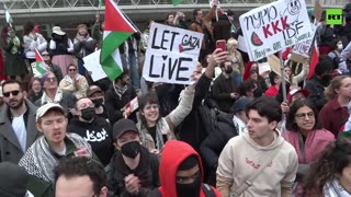 Pro-Palestine demonstrators clash with police in Brooklyn