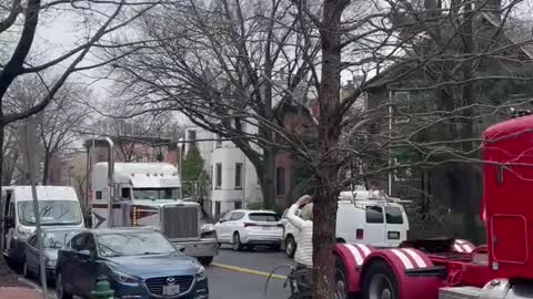 The trucker convoy is making its way through Capitol Hill