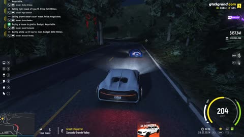 GTA V - Grand RP EN1 - Bugatti Chiron - Corrida de Rua de 28-07-2024 - 22:15 - Sargento Rodrigues