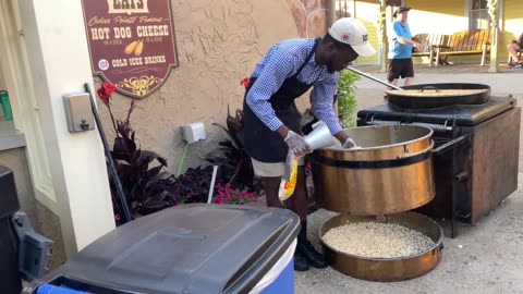 Same Cedar Point Employee Bagging the Fresh Kettle Corn on Father's Day Sunday, 06/18/2023, at 19:51