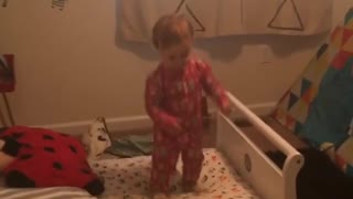 Baby Shuts Down And Falls Off Bed
