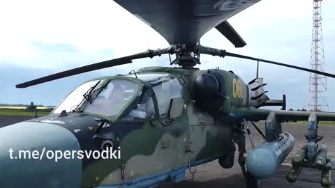 Russian Ka-52 "Alligator" Attack Helicopter Destroys Ukrainian Positions In The Slavic Direction