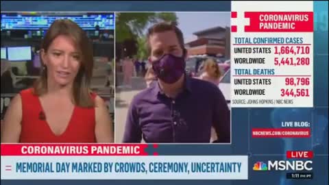 Un passant révèle que le caméraman de MSNBC ne porte pas de masque comme le journaliste filmé (MSNBC) (VOST)