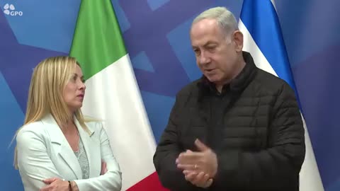 Italian Prime Minister Giorgia Meloni meets with Israeli Prime Minister Benjamin Netanyahu in Israel