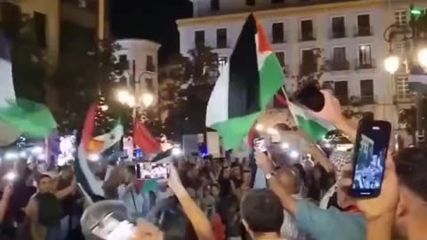 Pro Palestine protest in Spain. Deport