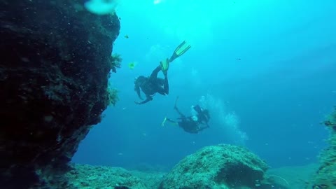 Scuba Diving Diving Cave Beautiful Nature