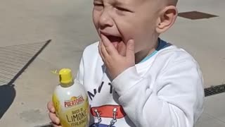 Boy Tries Lemon Juice and Receives a Sour Surprise