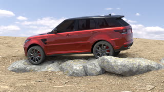 Red Range Rover Sport Off-Roading