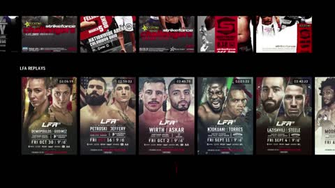 UFC Fight Pass -preview of Content & UI