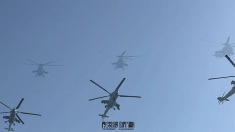 The aerial part of the military parade in Belorussia