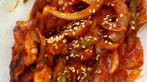 Korean Stir-fried small octopus with rice!