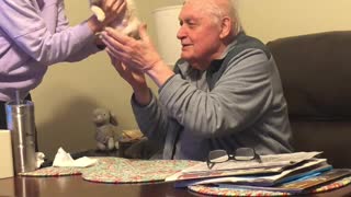 Grandfather Gets a New Furry Friend
