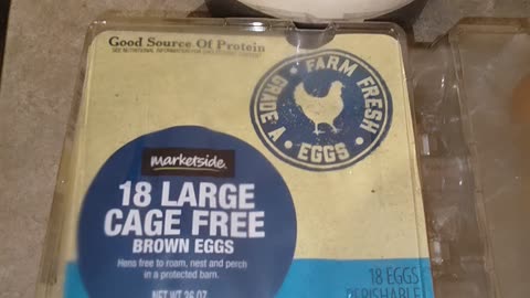 Eating Marketside 18 Large Cage Free Brown Eggs, Dbn, MI, 7/6/24