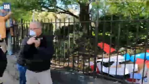 NYC workers throw trash outside Mayor's residence