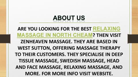 Best Relaxing Massage in North Cheam