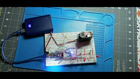 Parallax Feedback Servo Governed by LDRs Breadboarded for Future Magnetic Boat