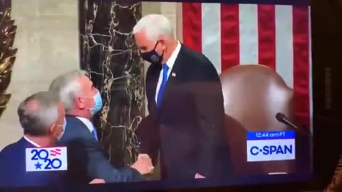 Mike Pence Receives Challenge Coin After Certifying the 2020 Election results