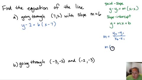 Using Points to Find the Equation of a Line