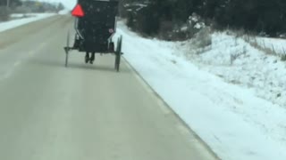 Passing an Amish horse and buggy