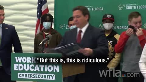 You do not have to wear those masks. Please take them off. Gov. Ron DeSantis to USF students