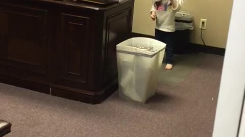 Girl In Giant Tiger Mask Trips Over Garbage She Can't See