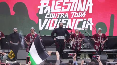 Thousands rally in Chilean capital Santiago to protest against Israeli military's actions in Gaza