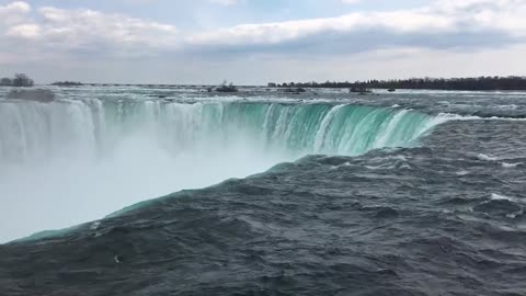 Putting a waterfall in the middle of the sea is a frightening landscape