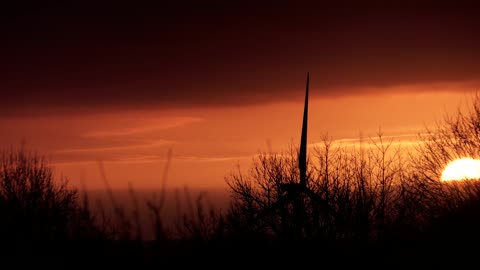 Incredible Time Lapse Video of Windmill at Sunset.