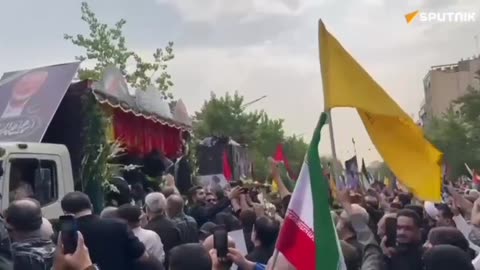 The funeral procession of Ismail Haniyeh, and his bodyguard, Wasim Abu
