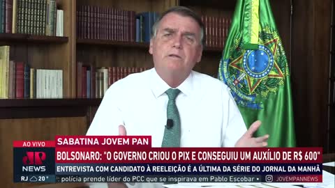 Eleições 2022 Presidente Jair Bolsonaro - Sabatina JP News (Jovem Pan News) 2022,9,6