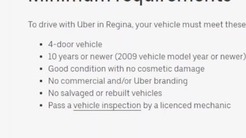 uber driver minimum requirements in canada