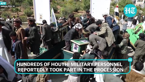 Houthis' Special Funeral For Fighters Killed In US-UK Airstrikes; Revenge Vow | Israel | Gaza