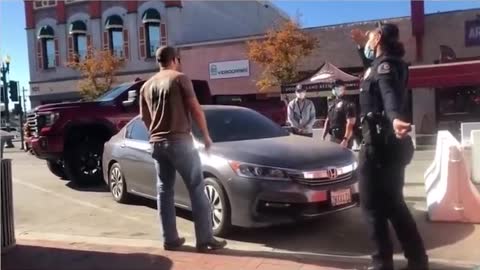 Business Owner Blockades Health Inspector's Car in Protest