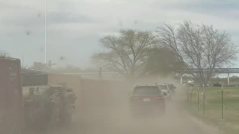 "SALUTE" As President Trump Arrives At Texas Southern Border