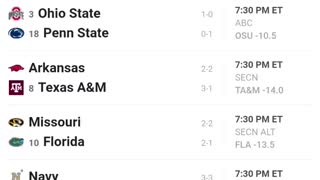 College Football Saturday SCHEDULE