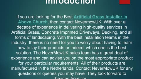 Best Artificial Grass Installer in Above Church
