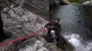 Scuba plunging This Super DEEP Hole in this River!