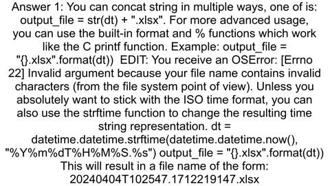 Add a xlsx extension to a variable in Python