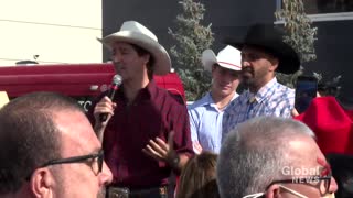 Someone tells Trudeau "You're a traitor!" during an appearance at the Calgary Stampede
